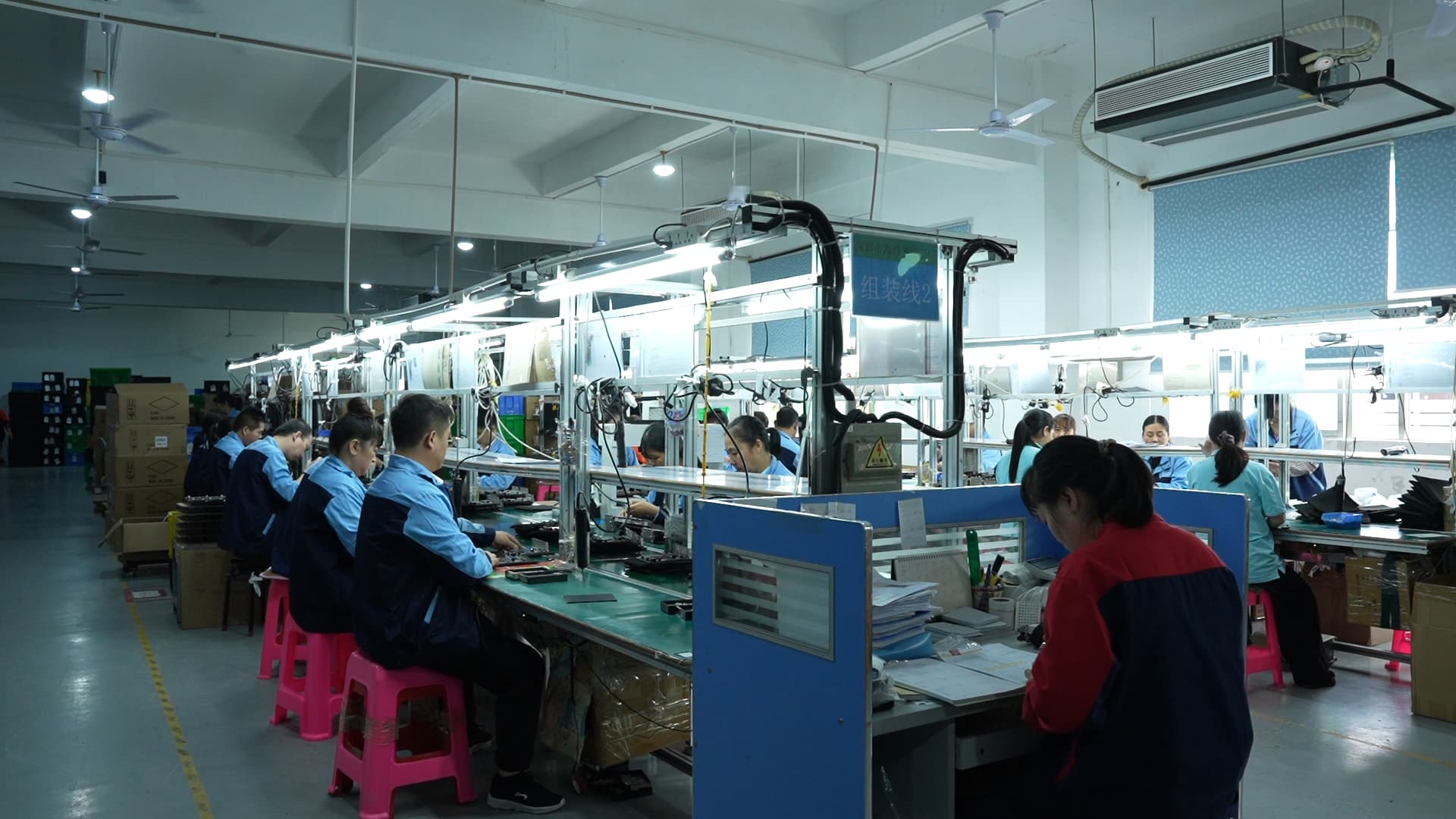 Graphics card assembly line